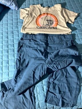 Wide Leg Women’s Pants in Slate Blue